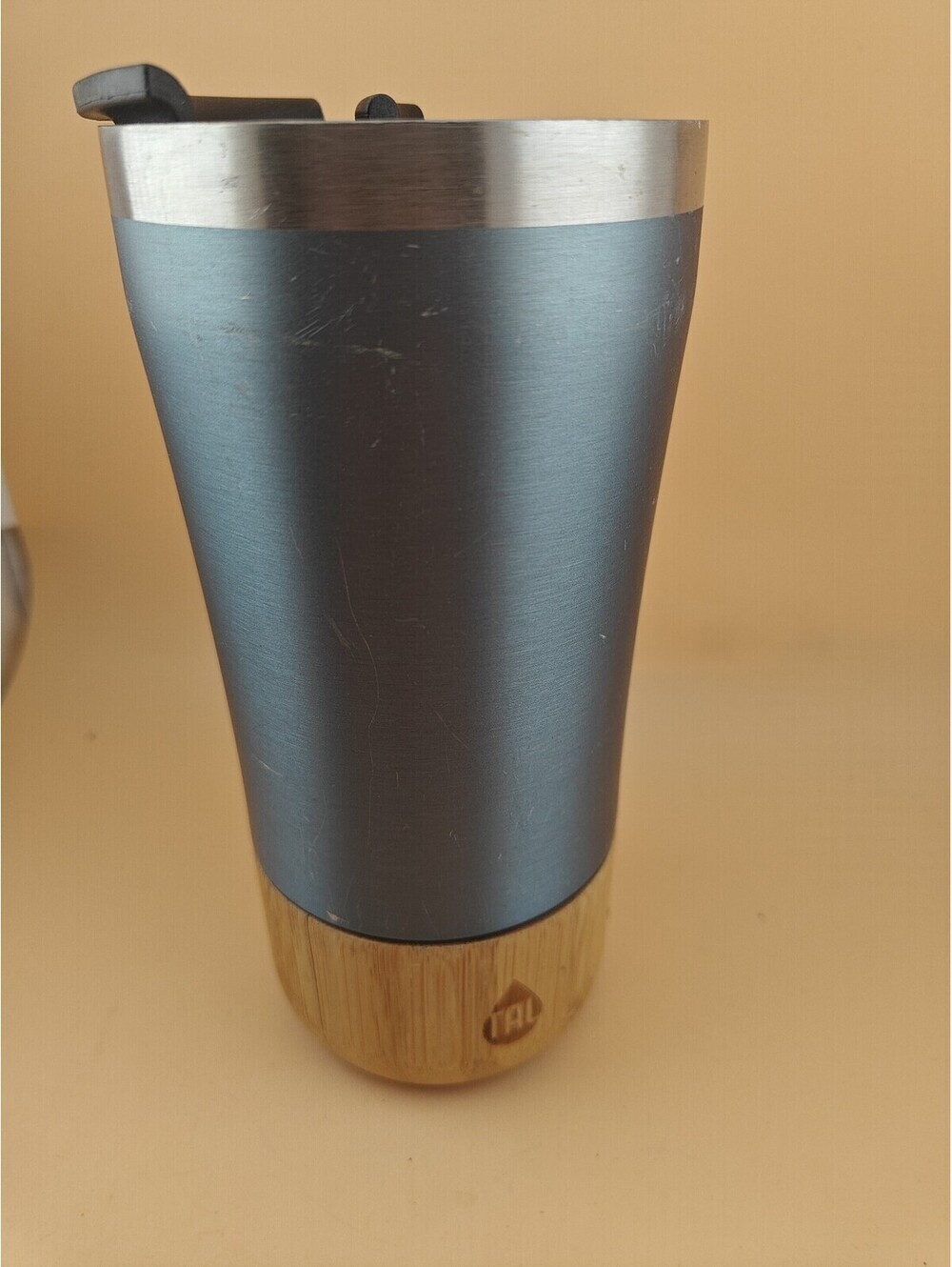 TAL 16oz Stainless Steel Bamboo Tumbler Water Bottle Blue Reusable Cup